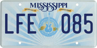 MS license plate LFE085