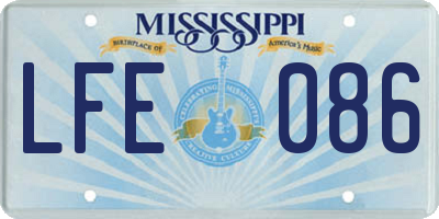 MS license plate LFE086