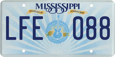 MS license plate LFE088