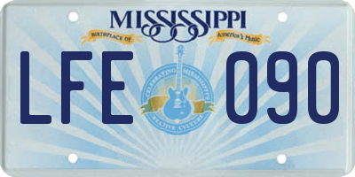 MS license plate LFE090