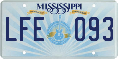 MS license plate LFE093