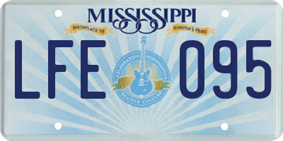 MS license plate LFE095