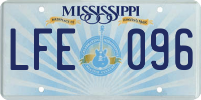 MS license plate LFE096