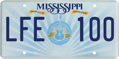 MS license plate LFE100