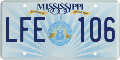 MS license plate LFE106