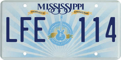 MS license plate LFE114