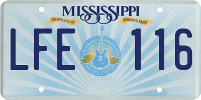MS license plate LFE116