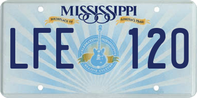 MS license plate LFE120