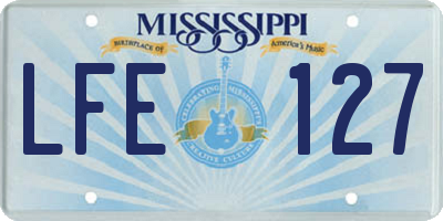 MS license plate LFE127