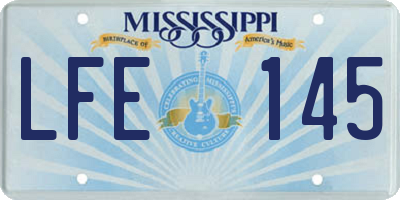 MS license plate LFE145