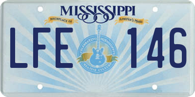 MS license plate LFE146