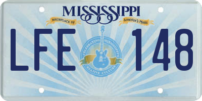 MS license plate LFE148
