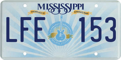 MS license plate LFE153