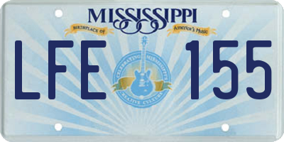MS license plate LFE155