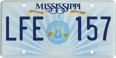 MS license plate LFE157