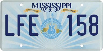 MS license plate LFE158