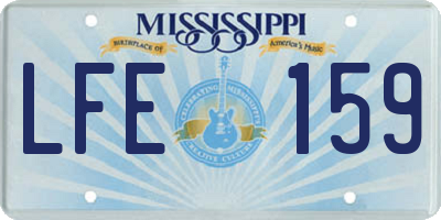 MS license plate LFE159