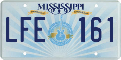 MS license plate LFE161