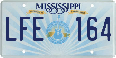 MS license plate LFE164