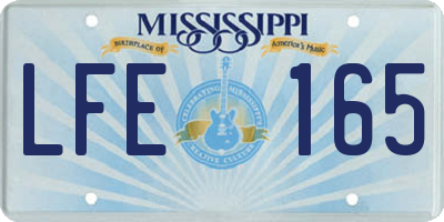 MS license plate LFE165