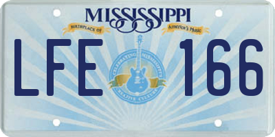 MS license plate LFE166