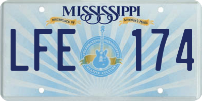 MS license plate LFE174