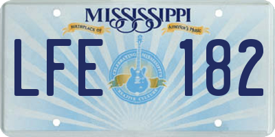 MS license plate LFE182