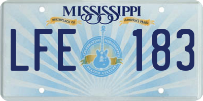 MS license plate LFE183