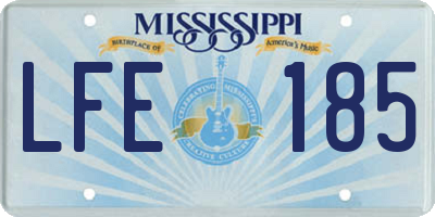 MS license plate LFE185