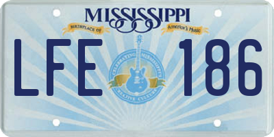 MS license plate LFE186
