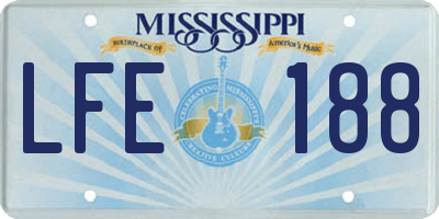 MS license plate LFE188