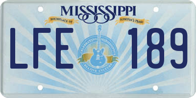MS license plate LFE189