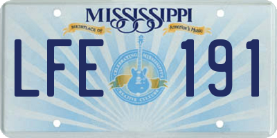 MS license plate LFE191