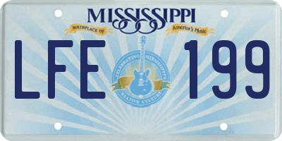 MS license plate LFE199