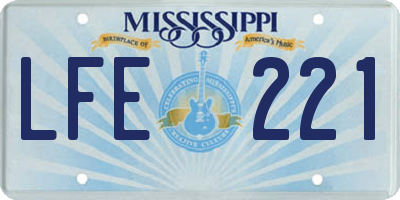 MS license plate LFE221