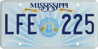 MS license plate LFE225