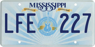 MS license plate LFE227