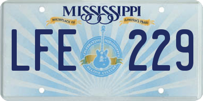 MS license plate LFE229
