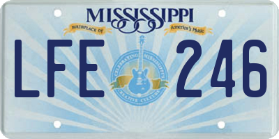 MS license plate LFE246