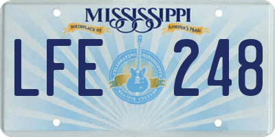 MS license plate LFE248
