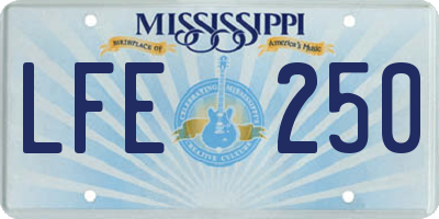 MS license plate LFE250