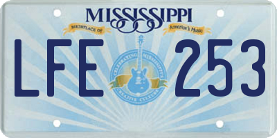MS license plate LFE253