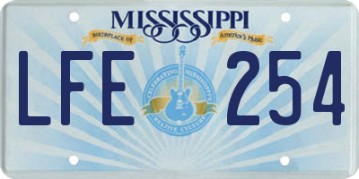 MS license plate LFE254