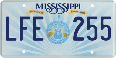 MS license plate LFE255
