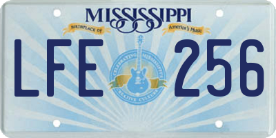 MS license plate LFE256