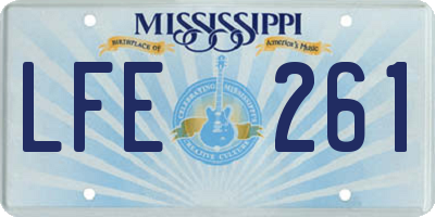 MS license plate LFE261