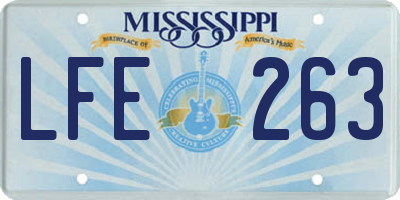 MS license plate LFE263