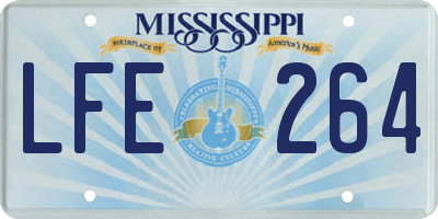 MS license plate LFE264