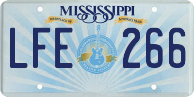 MS license plate LFE266