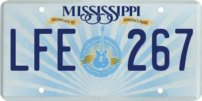 MS license plate LFE267